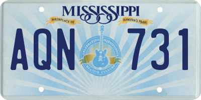 MS license plate AQN731
