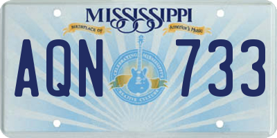 MS license plate AQN733