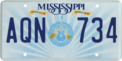 MS license plate AQN734