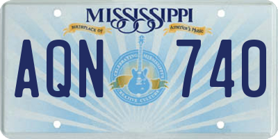 MS license plate AQN740