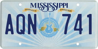 MS license plate AQN741