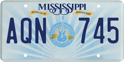 MS license plate AQN745