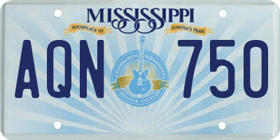 MS license plate AQN750