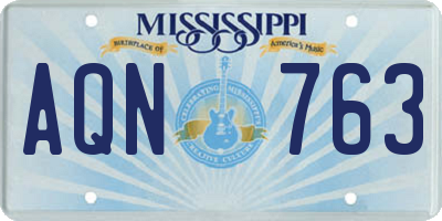 MS license plate AQN763