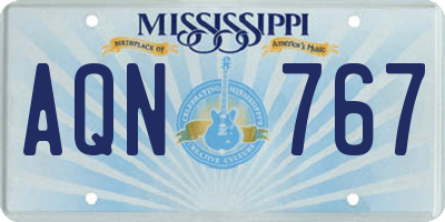 MS license plate AQN767