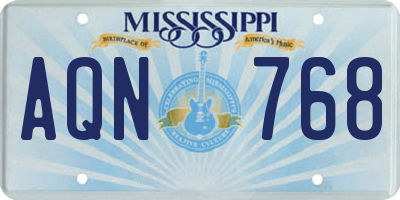 MS license plate AQN768