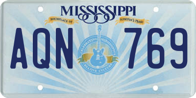 MS license plate AQN769