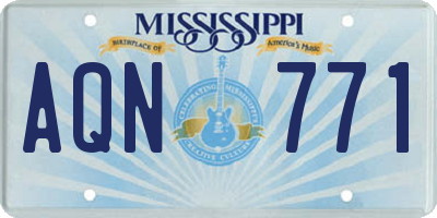 MS license plate AQN771