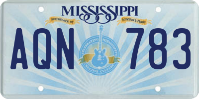 MS license plate AQN783