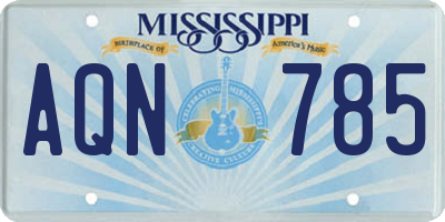 MS license plate AQN785