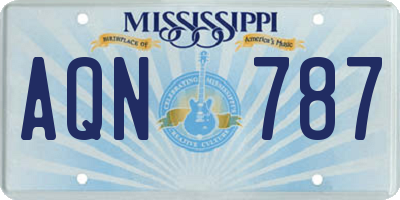 MS license plate AQN787