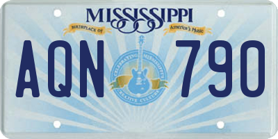 MS license plate AQN790