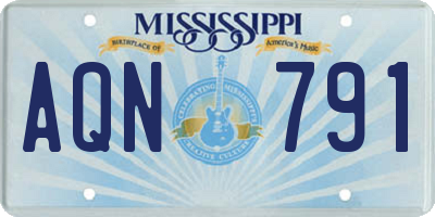 MS license plate AQN791