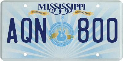 MS license plate AQN800