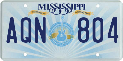 MS license plate AQN804