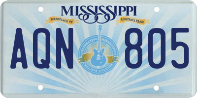 MS license plate AQN805
