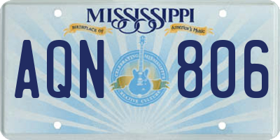 MS license plate AQN806