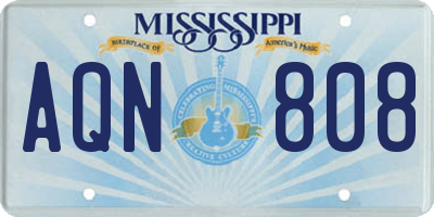 MS license plate AQN808
