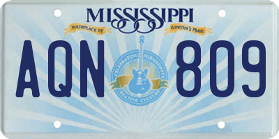 MS license plate AQN809