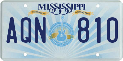 MS license plate AQN810
