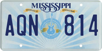 MS license plate AQN814