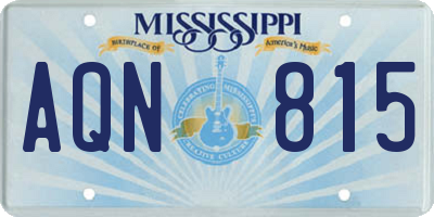 MS license plate AQN815
