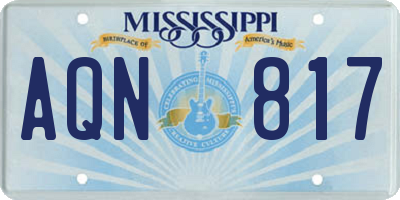 MS license plate AQN817