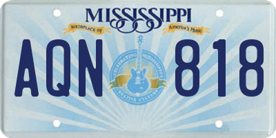 MS license plate AQN818
