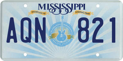 MS license plate AQN821