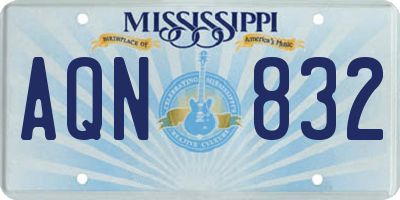 MS license plate AQN832