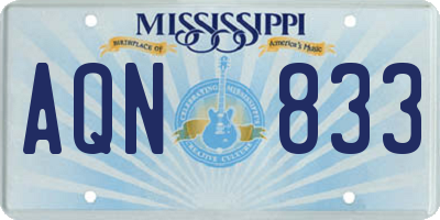 MS license plate AQN833