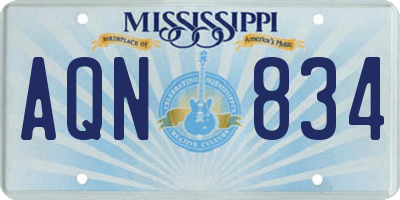 MS license plate AQN834