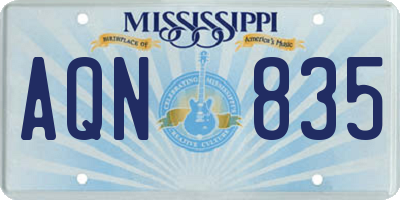 MS license plate AQN835