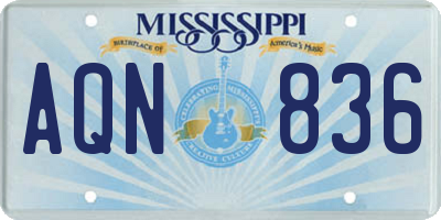 MS license plate AQN836