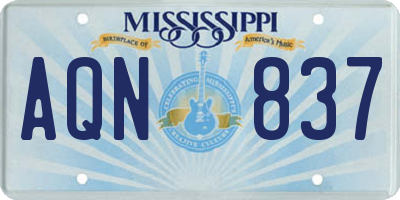 MS license plate AQN837