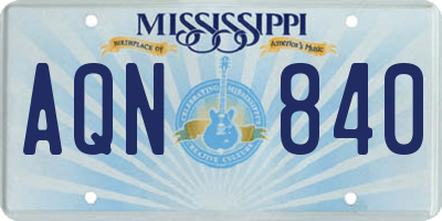 MS license plate AQN840