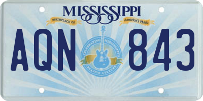 MS license plate AQN843