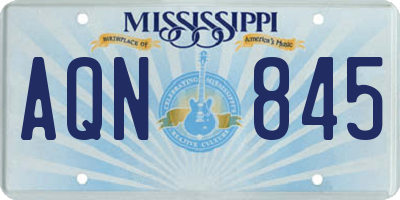 MS license plate AQN845