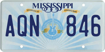 MS license plate AQN846