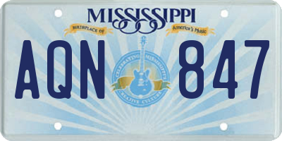 MS license plate AQN847