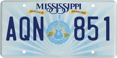 MS license plate AQN851