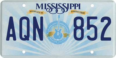 MS license plate AQN852