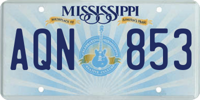 MS license plate AQN853