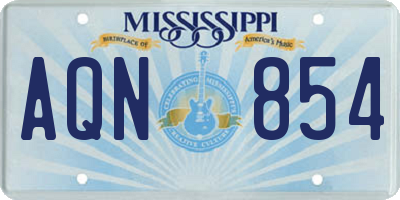 MS license plate AQN854