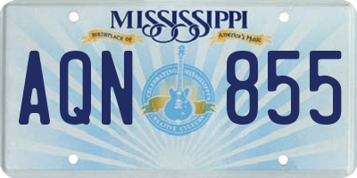 MS license plate AQN855