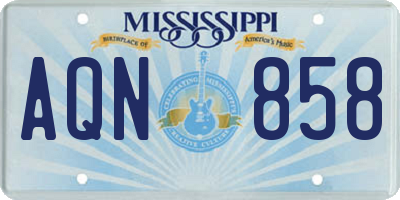 MS license plate AQN858