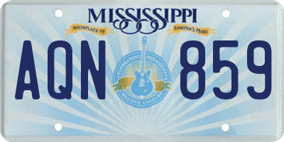 MS license plate AQN859