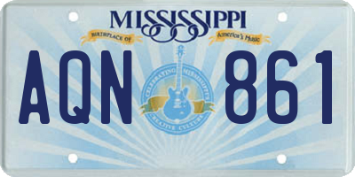 MS license plate AQN861