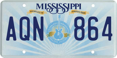 MS license plate AQN864