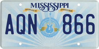 MS license plate AQN866